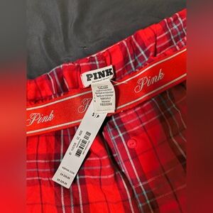 PINK Victoria's Secret Red Plaid Lounge Pants